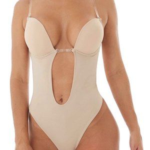 Backless Bodysuit with U Plunge